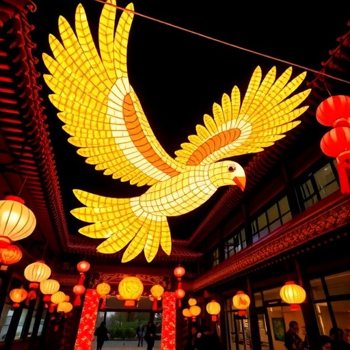 自贡恐龙灯会雀之灵彩灯捐赠博物馆 见证非遗与科技融合(图3) 自贡恐龙灯会雀之灵彩灯捐赠博物馆 见证非遗与科技融合(图3)