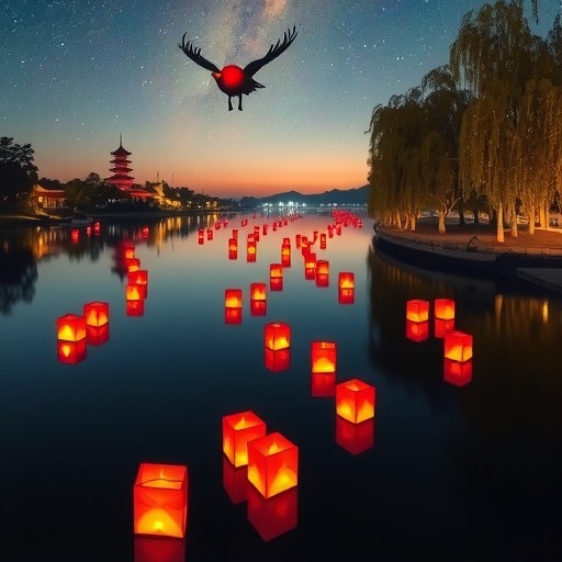 松花江放河灯:古老传统与非遗文化交融(图5) 松花江放河灯:古老传统与非遗文化交融(图5)