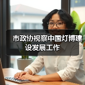 市政协视察中国灯博建设发展工作（图1）