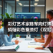 彩灯艺术家陈军向灯博捐赠彩色蚕茧灯《双冠龙》(图2) 彩灯艺术家陈军向灯博捐赠彩色蚕茧灯《双冠龙》(图2)