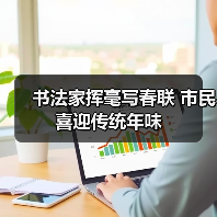 书法家挥毫写春联 市民喜迎传统年味（图1）