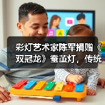 彩灯艺术家陈军捐赠《双冠龙》蚕茧灯,传统工艺与科技结合(图2) 彩灯艺术家陈军捐赠《双冠龙》蚕茧灯,传统工艺与科技结合(图2)